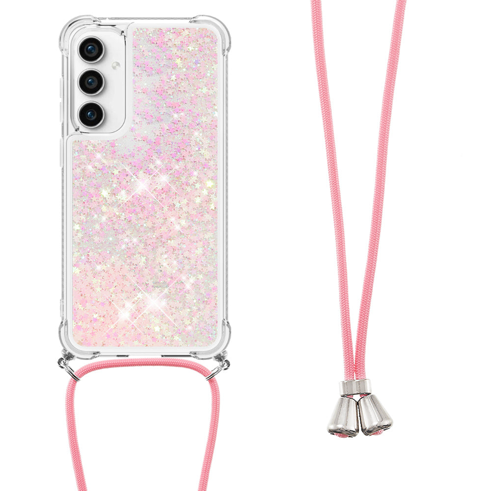 YB Quicksand Series-4 For Samsung Galaxy S23 FE TPU Phone Case Glitter Liquid Cover with Lanyard YB Quicksand Series-4 For Samsung Galaxy S23 FE TPU Phone Case Glitter Liquid Cover with Lanyard